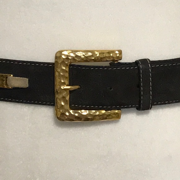 Escada Suede And Hammered Metal Buckle - Picture 2 of 7